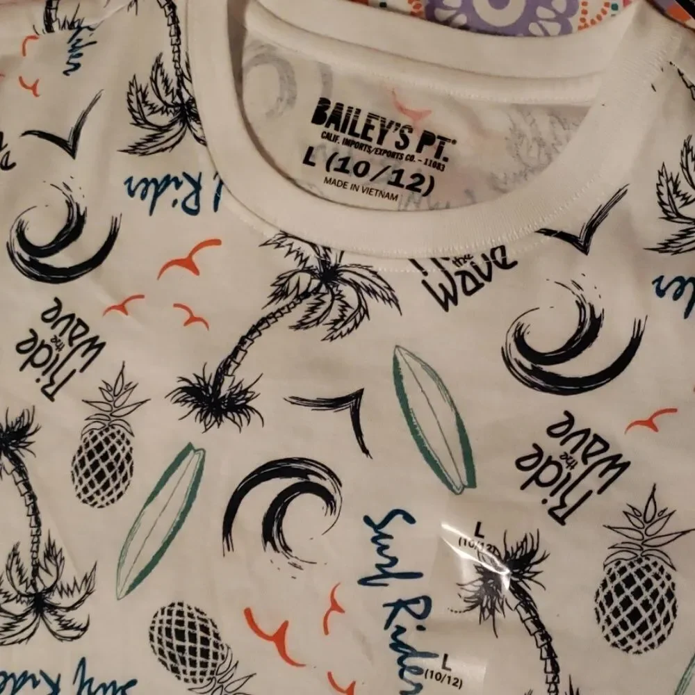 NWT Bailey's Point Boys Sz L (10/12) Surf T-Shirt